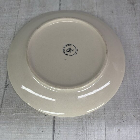 Dover & York DYO1 CIRCLES Rings Swirl Aqua Stoneware Coupe Salad Plates Set of 3 - Picture 3 of 16